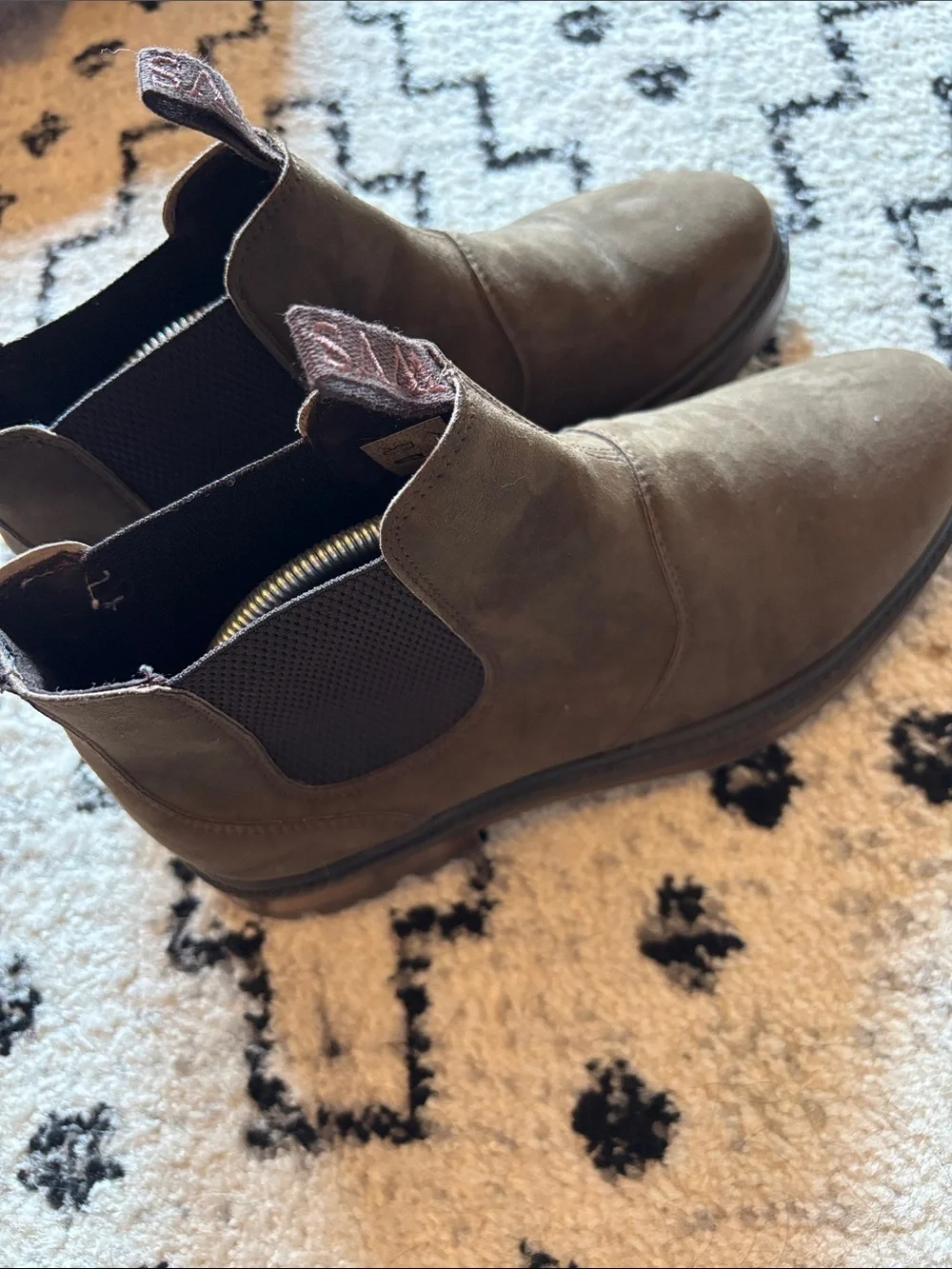 Men's Faux Suede Chelsea Boots in Dark Brown